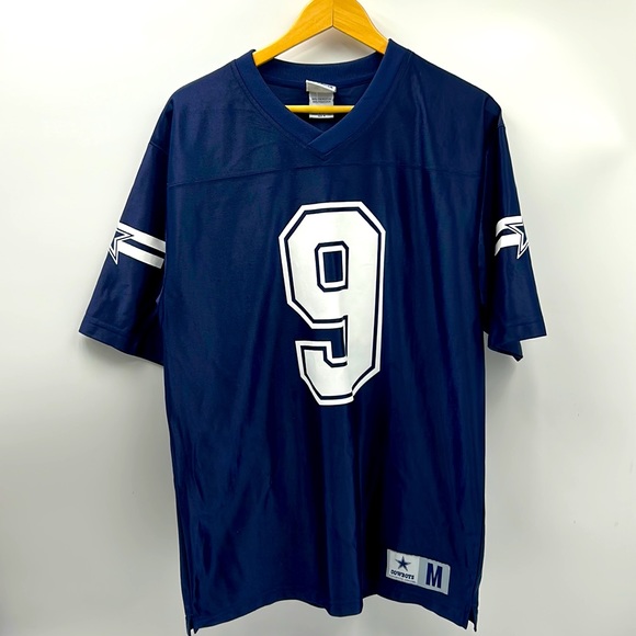 DALLAS COWBOYS AUTHENTIC APPAREL TONY ROMO JERSEY MENS SIZE MEDIUM NAVY WHITE - Picture 1 of 8